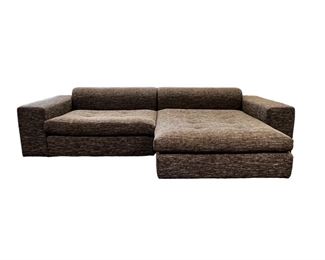 $800  Dellarobbia EUREKA AC-2093 Sectional Sofa MTF153-15   DESCRIPTION: Arm Chair and One Arm Chaise. The Eureka sofa sectional by Dellarobbia is the most unique sectional that they offer. This modern sofa is made up of square components with a tight back and tufted seats.  Upholstered in a modern thick weave of brown, grey, tan and cream tones.

Dimensions: Total: 104"L x 64"D x 22"H  |  Arm: 22"H

Arm Chair: 52"W x 42"D x 22"H | Seat: 41"W x 32.5"D x 17"H
Chaise: 52"W x 64"D x 22"H | Seat: 42"W x 52"D x 17"H 
Condition: Used in like new condition. This piece is only been used in staging and is in excellent like new condition.

Location: Local pick up Portland, OR. Shipper suggestions avaialable upon request.