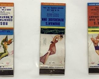 3 Vintage Pin Up Girl Match Covers
