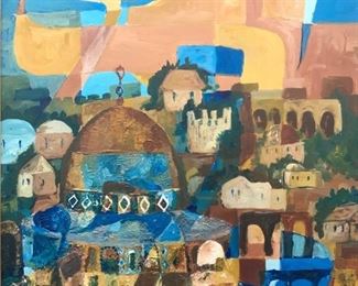 Hadas Siev Expressionist Style City Scape Painting
