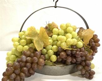 Hanging Faux Fruit Centerpiece in Iron Basket
