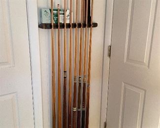 Vintage pool sticks