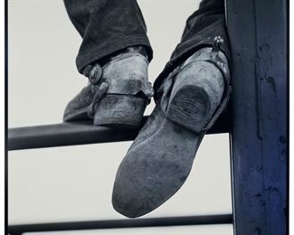 121
Wouter Deruytter
b. 1967
"Cowboy Code: Ennis, MT, USA. (I)," 1998
Archival Kodak Endura photo paper mounted on Dibond
Edition: 1/3
Signed, titled, dated, and numbered in ink, verso: Wouter Deruytter
59" H x 59" W
Estimate: $1,000 - $1,500