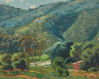 165
Gary Lang
b. 1960
"Early Spring-San Pasqual"
Oil on canvas board
Signed lower left: Gary Lang; titled by repute
11" H x 14" W
Estimate: $500 - $700
