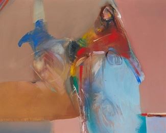 184
Veloy Vigil
1931-1997
"Dry And Dusty"
Oil on canvas
Signed lower right: V. Vigil; titled and inscribed on the stretcher, verso 2067-T
36" H x 48" W
Estimate: $800 - $1,200