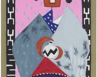 341
Amy Cordova
20th/21st century
"Portrait Of A Young Girl," 1987
Mixed media on gray-green paper
Signed, titled, and dated in pencil in the lower margin: Cordova
Image: 37.5" H x 29.5" W; Sheet: 41.25" H x 33.5" W
Estimate: $200 - $400