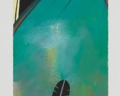 343
Carlis M. Chee
b. 1971, Dine
"A Touch Of Feather," 1996
Acrylic on paper
Signed and dated along the lower edge: Carlis M. Chee ©; signed and dated again, and titled, on the frame's backboard; a printed information sheet as well as the artist's ink stamped address are also included on the backboard
Image: 14" H x 4" W; Sight: 15" H x 5" W
Estimate: $200 - $400