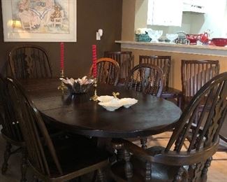 Vintage dining room, table and chairs