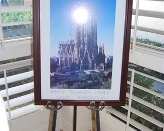 FRAMED PICTURE, EASEL