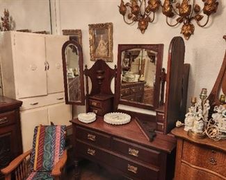 Kitchen cabinet and dresser.
