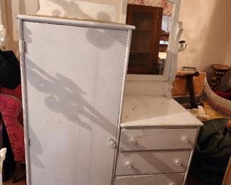 White side by side painted dresser