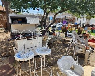 Stove, chairs, wicker