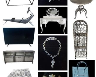 Fabulous Cèline Handbag, Hydrow Home Rowing Machine, James Avery Sterling Charms & Rings, Jimmy Choo Heels, KitchenAid Mixer, Western Leather Saddle, Kona Lava Dome Mountain Bike, Women's Shoes, V’Soske Wool Area Rug, Anna Weatherley Tea Set, Bamboo and Chinoserie Mirror, Vintage Wedgwood Bone China Set, iRobot Roomba, Jason Discoverer 454 Telescope, Vintage Pyrex Casserole Dishes, Storage Trunks & MORE!