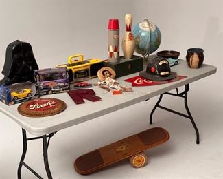 Vintage Home Decor, Antique Signage, Sony Boombox, Toy Cars, Globe, Bowling Pin