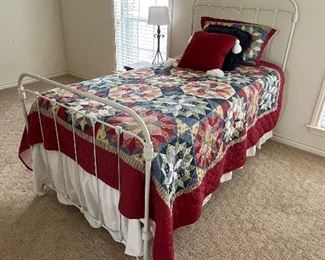 Antique iron frame bed