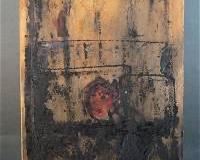 Ruano, R (?). ABSTRACT Impasto Mixed Media Painting
