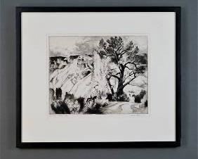 Kloss, Gene. A MORNING IN APRIL Etching Print
