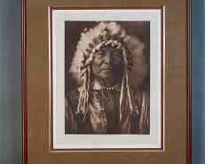 Curtis, Edward S. SITTING BEAR-ARIKARA Original 1908 Photogravure Plate #153

