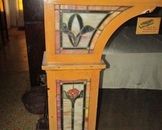 Detail of stained glass in side panels of back bar $6,500.00