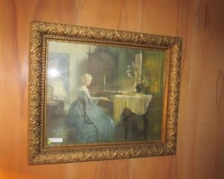 Lady Playing piano print from LaFollette House $325.00