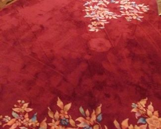 Chinese silk rug, approx. 10 x 13, along with smaller hall runner that matches $950.00