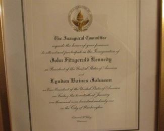 Invitation to JFK & LBJ Ball