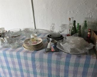 More glass & china, bottles
