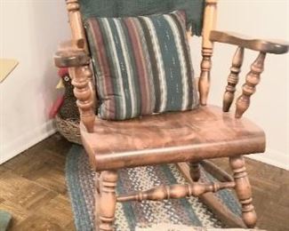 Large solid rocker and ottoman