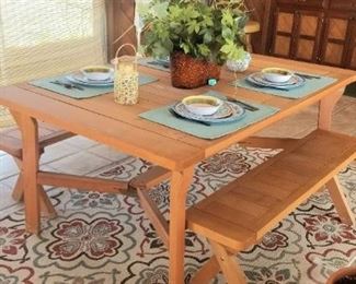 Picknick table and benches connected