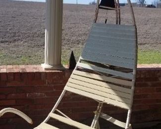 70's hanging outdoor egg chair, needs new straps, but a great fun piece for someone with vision