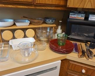 dishes, canisters, Pyrex, 