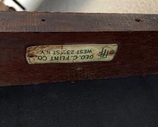 (F6) $50. Single Ball & Claw Foot chair.  "George C. Flint Co" tag. 