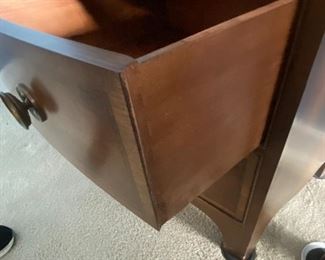 (F7) $650. Henredon 18th Century Portfolio Bow Front Chest. Overall very good condition. Measures 20" deep x 39" wide x 32" tall. 
