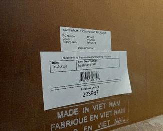 (F8) $450. Queen bed frame from Haverty's "Ashebrooke" Collection. (Includes 3-year-old Sealy mattress & Boxspring if you want them. ) Headboard does come apart in 2 pieces if you want to disassemble to move. Measures 67.5" wide at headboard x 58" tall. 