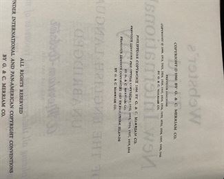 $10. 1966 Webster's Dictionary  Third New International Edition. 