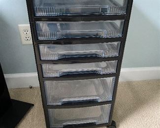 $10 Rolling Plastic Wheeled Cart. 