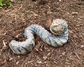 $40. Concrete Garden Worm with Face