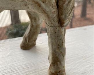 $30. Unsigned Pottery Horse - has had leg repair. 