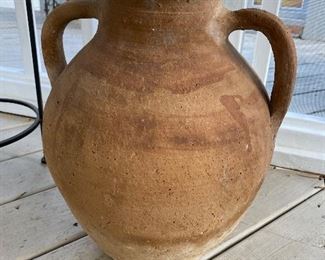 $35. 2 handled pottery jug - unsigned. 