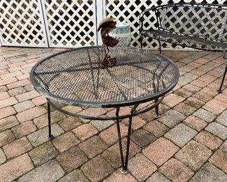 $75 Wrought Iron Coffee Table measures 34" across x 19" tall. 