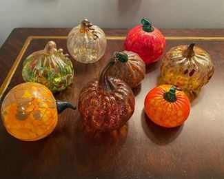 Lisa Oakley Blown Glass Pumpkins. Priced individually $20-$35 each. 