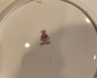 2 styles $400 EACH set. Tiffany & Co. China. 11 - 10.5" Blue Plates. 12 - 8.5" Gold Plates