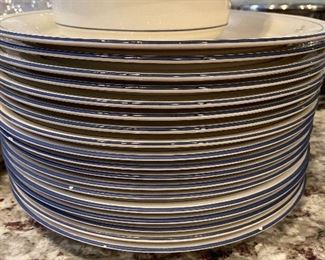 $100 Lenox Chinastone For the Blue Patterns - a few plates do have chips but overall very good shape. 18 plates 10 bowls. 