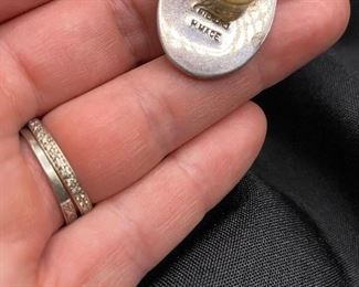 $35. Harvey Mace Sterling & Turquoise pierced earrings.