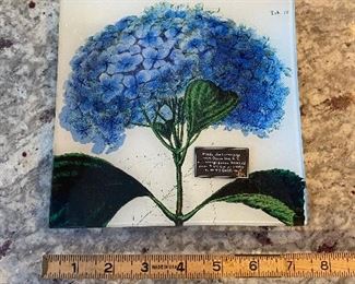$15. Ben's Garden Decoupage Tray Hydrangea