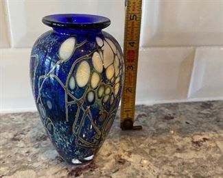 $40. Art Glass Bud Vase signed Paul Bendzunas