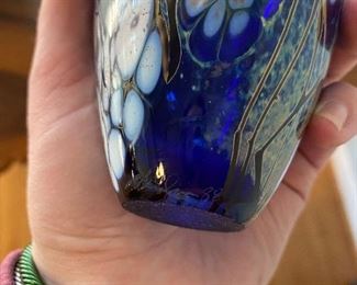 $40. Art Glass Bud Vase signed Paul Bendzunas