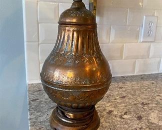 $35. Copper Plated Table Lamp - really unique. 