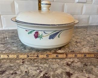 $30. Lenox Poppies on Blue Covered Casserole Dish. 
