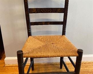 (F) $45. Single Ladder Back chair with rush seat. 