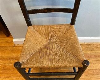 (F) $45. Single Ladder Back chair with rush seat. 
